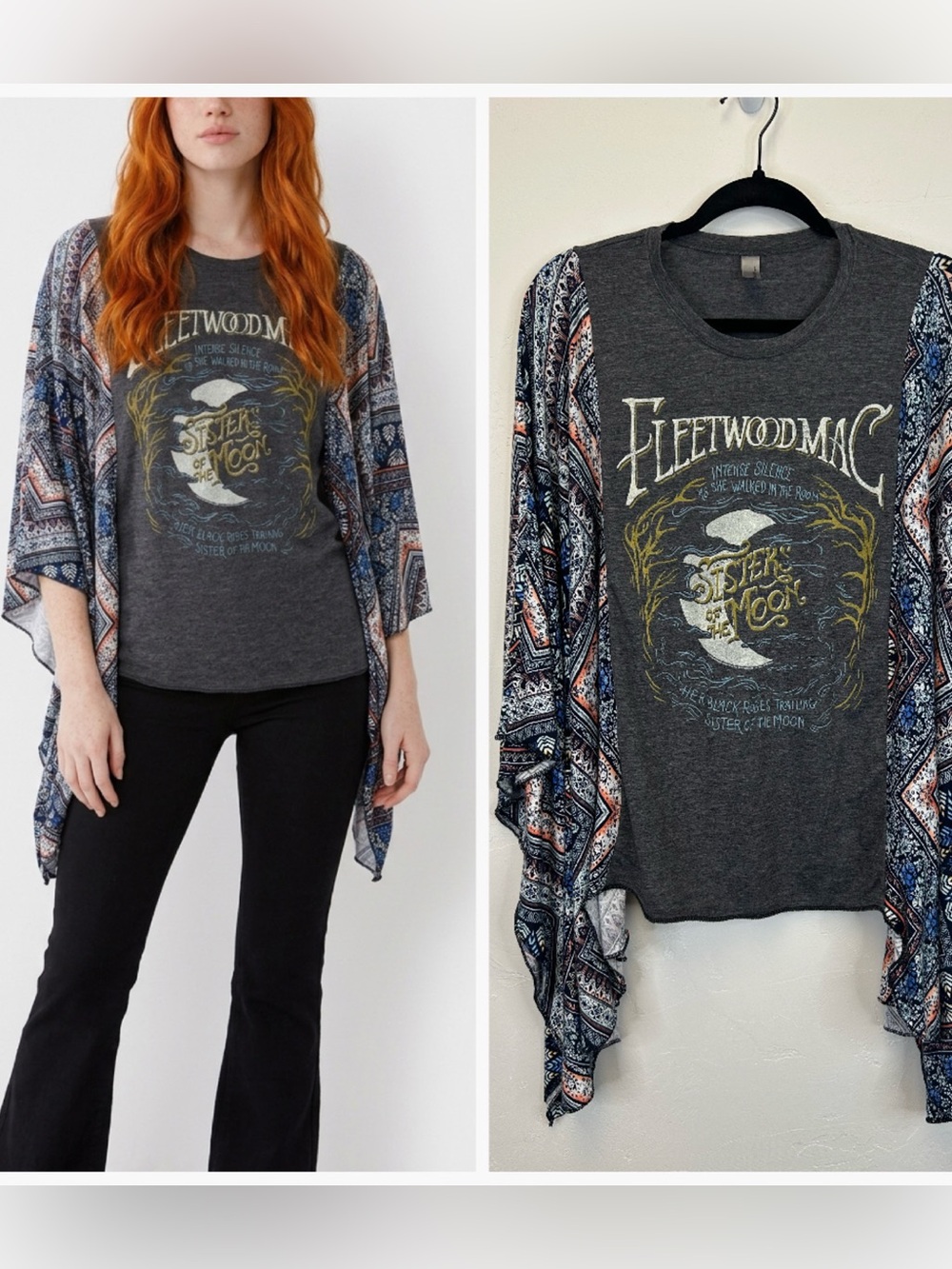 Fleetwood Mac Boho Poncho One Size Camping Festival Hippie Moon Gypsy Witchy